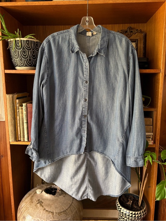 Eileen Fisher Tops - The Fisher Project- Eileen Fisher Denim Chambray Button Down L